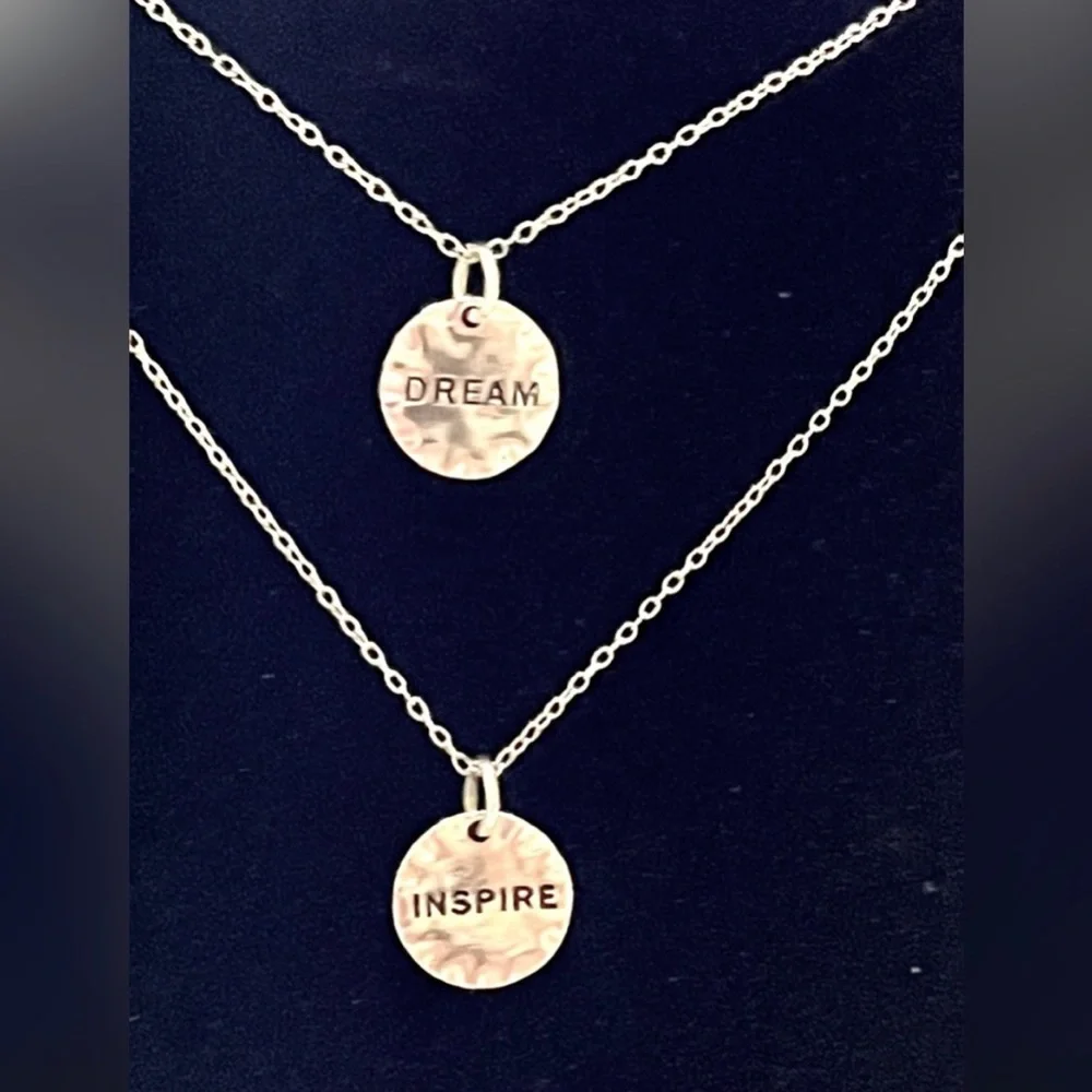 🆕 925 Sterling Silver Dream & Inspire Set of 2 Necklaces